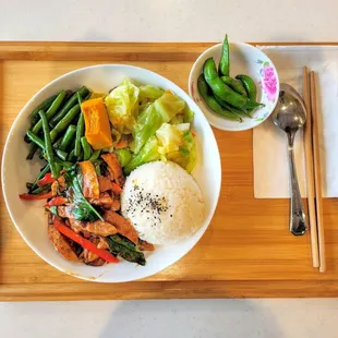 Sacha vegan kidney with rice