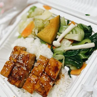 Vegetarian Japanese-Style Eel Rice (takeout) - $14