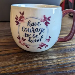 All of their mugs are different. Charming touch.