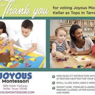 Joyous Montessori Keller Tops in Tarrant County Childcare