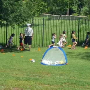 Sports activity in the playground