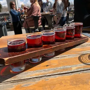 Beer shots with Black Razz Blonde