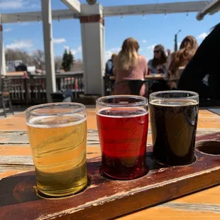 Flight of Seaside Rendevous, Black Razz Blonde and Bearpaw Oatmeal Stout