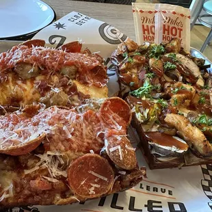 "Smokin' Hot Motherclucker" (R) and "Meatza"