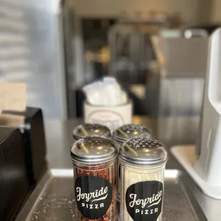 Chili flakes and Parmesan cheese