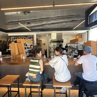 Seating area and kitchen
