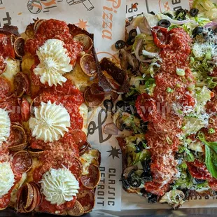 Left: Yolo Roni Pepperoni; Right: Eat your veggies