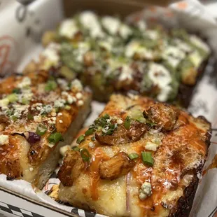 four pieces of pizza