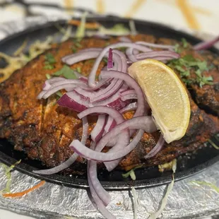 Tandoori Pomfret. With Mint Sauce