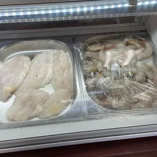 Fresh fish and shrimp