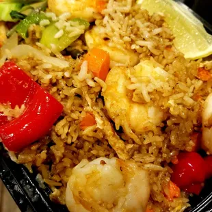 Yum! Basil fried rice with shrimp