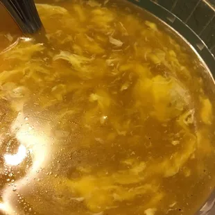 Egg Drop Soup (soy sauce added at home)