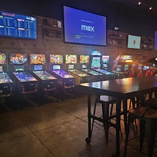Pinball lineup! And huge tvs
