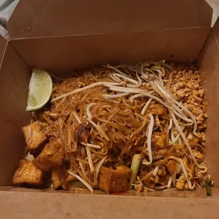 Pad Thai with tofu and rice noodles, delivered