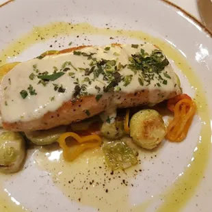 Salmon and brussel sprouts