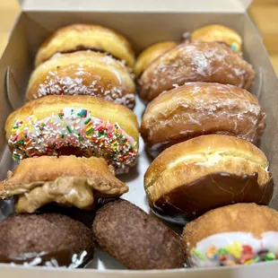 a box of assorted doughnuts