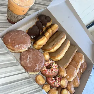 Thai iced tea &amp; a dozen donuts