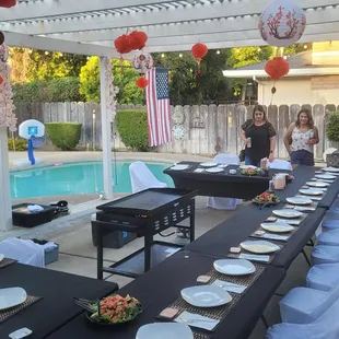 outside, sushi and sashimi