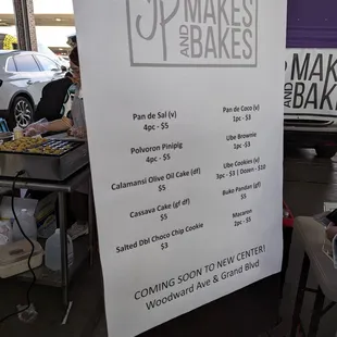 Menu at Little Asian Bites Night Market (5/16/24)