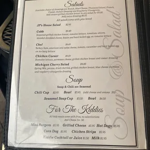 menu salads &amp; soups