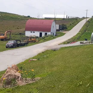 a farm and road