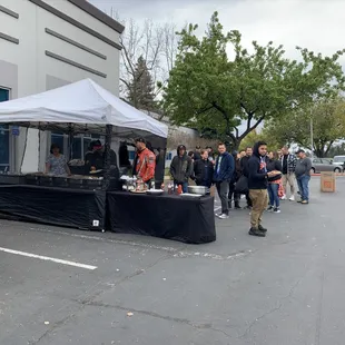 Lined up for a great meal!