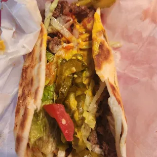 Cheeseburger taco.