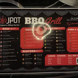 JPOT BBQ menu