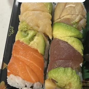 There's literally an orange coating on the top left fish, and the one next to it is rock solid.