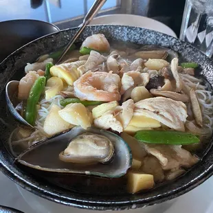 Seafood rice noodle soup