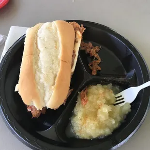 Huge pulled pork with homemade applesauce