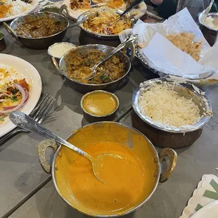 Goat Chettinad, Bhindi Masala, Butter Chicken, Tandoori Roti