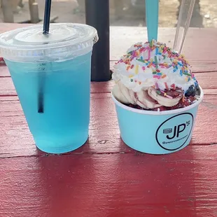 Blue Cherry drink and Lil'Bennet