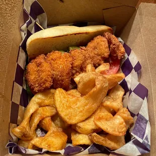 Shrimp po boy from Mardi Gras menu