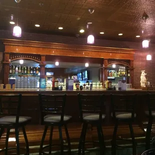 The beautiful hardwood (cherry) bar at JP&apos;s