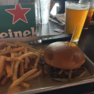 Trolley burger with grilled onions and a Two Hearted. Very good burger.