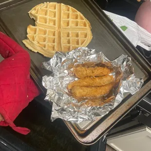 Chicken Tenders with Waffle &amp; Chicken Tenders