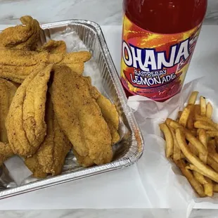 Catfish fillet family dinner