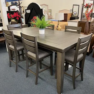 Grey counter height dining table
