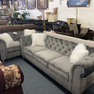 Velvet sofa and loveseat!