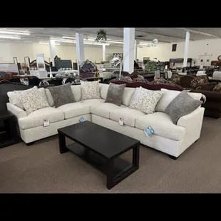 Clean white sectional