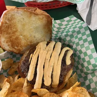 Black and bleu burger