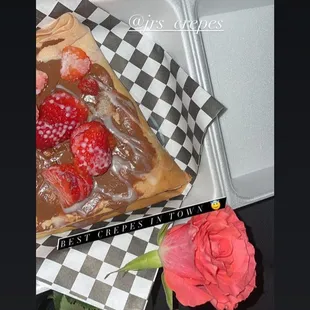 Hello  guys , we have delicious crepes and everything is freshly prepared , stop by and try a crepe with us !