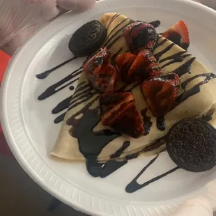 Crepes with strawberry !