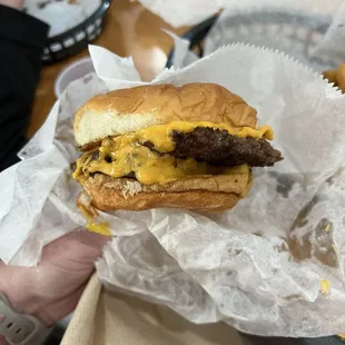 Double cheeseburger.