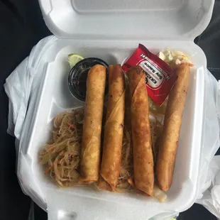 Pancit with lumpia