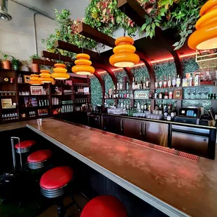 Bar area in the dining room.  It&apos;s open for dinner, then turns into a party place.