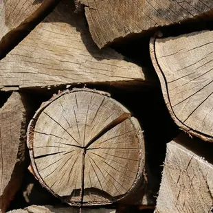 a pile of chopped wood