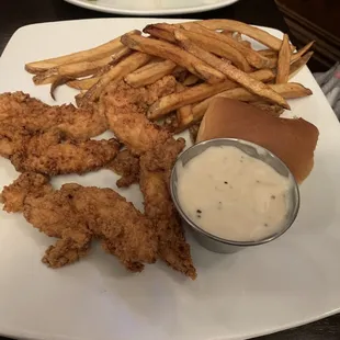 Chicken strips &amp; fries.