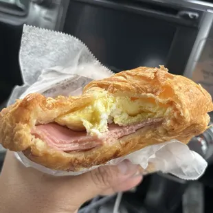 Ham egg cheese croissant